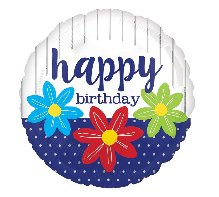 368 18&quot; BIRTHDAY FLOWERS FOIL BALLOON