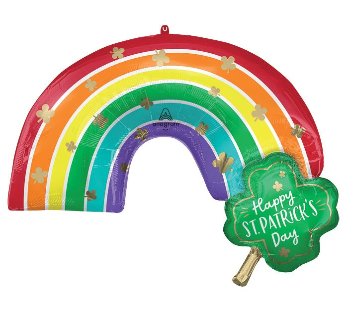 33&quot; ST PATRICK&#39;S DAY RAINBOW FOIL BALLOON