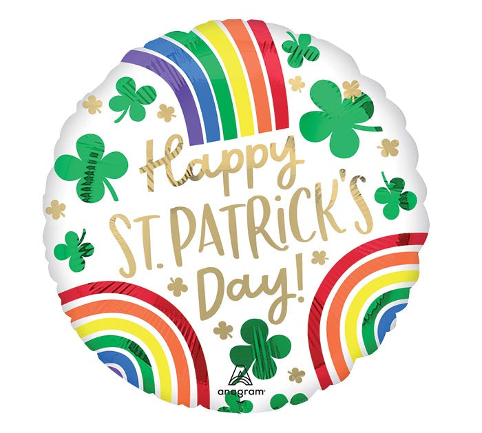 17" ST PATRICK'S DAY RAINBOWS FOIL BALLOON