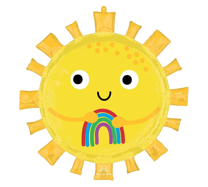 279A 28&quot; HAPPY SUN RAINBOW SHAPE FOIL BALLOON