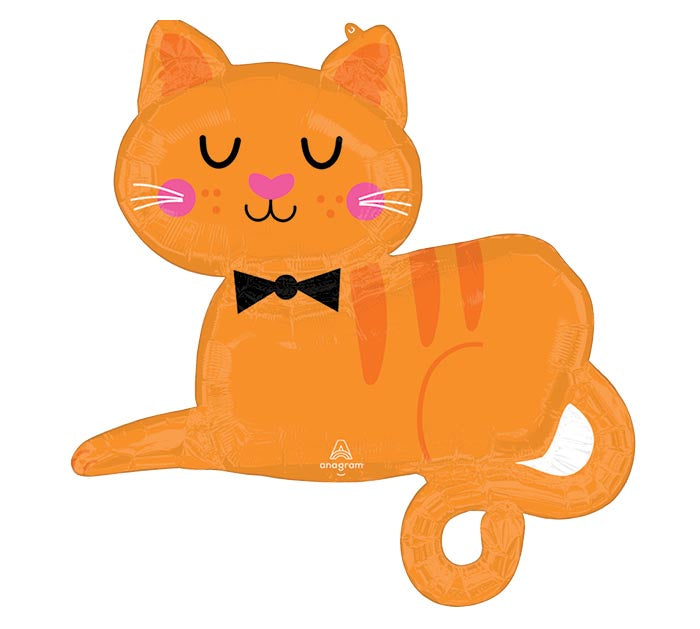 247 31" ORANGE TABBY CAT SHAPE FOIL BALLOON