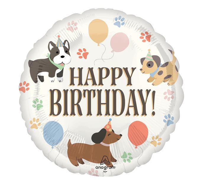 256 17&quot; HBD PAWSOME PARTY DOGS