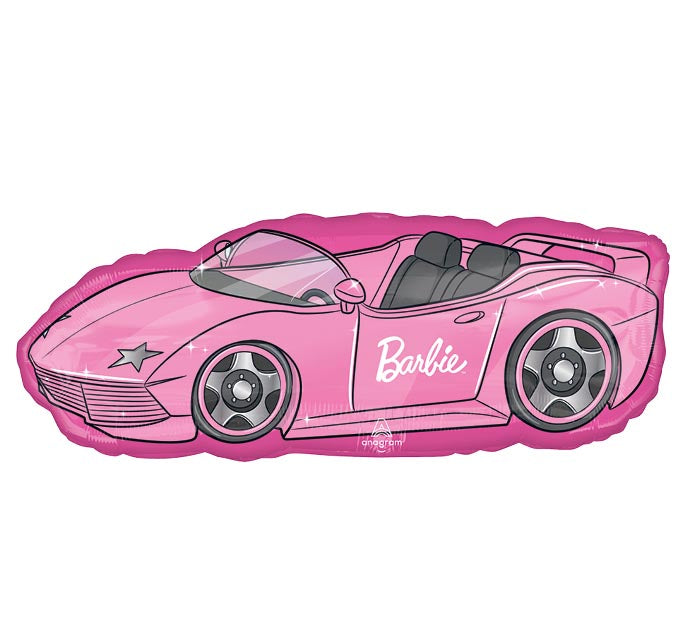 127 37&quot; BARBIE ROADSTER PINK CAR SHAPE FOIL BALLOON