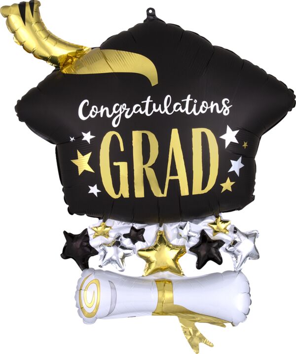 25&quot; Satin Cap &amp; Diploma Foil Balloon