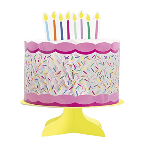 Pink Sprinkles Cake Honeycomb Centerpiece - 8&quot; (1-Piece)