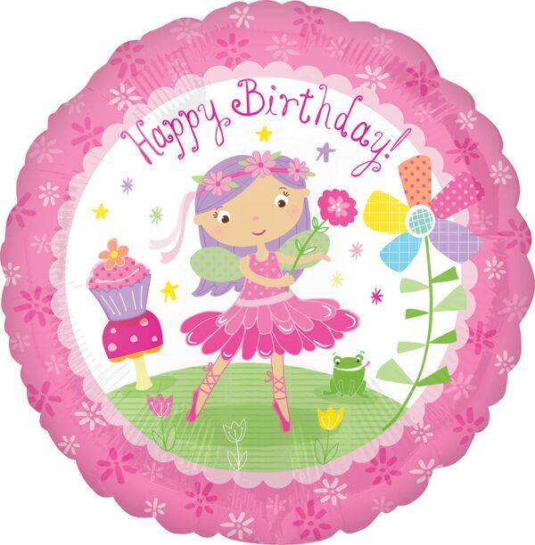 C007 18&quot; Birthday Fairy Foil Balloon