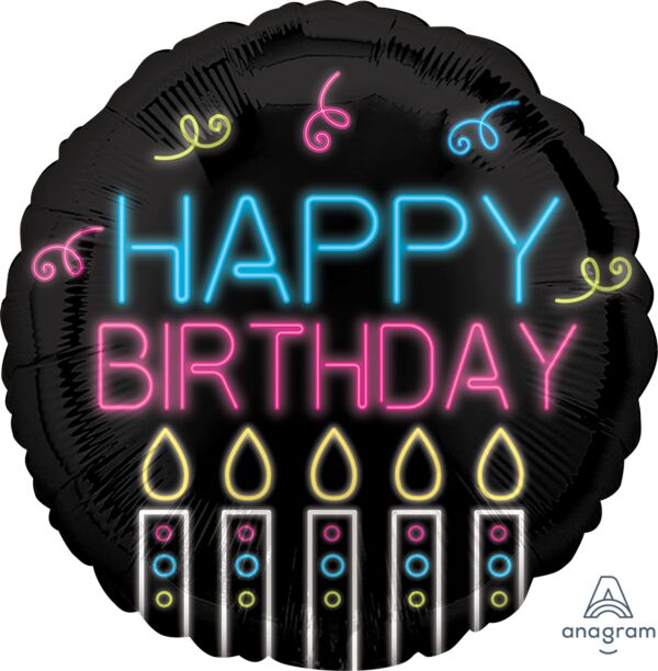 402 17&quot; Neon Birthday Foil Balloon