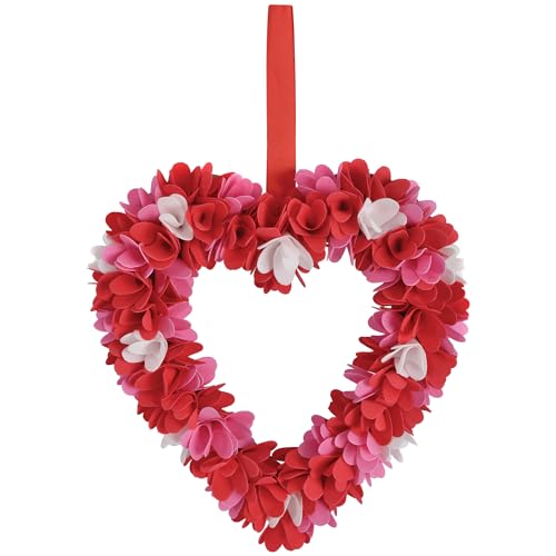 Valentine&#39;s Day Artificial Foam Floral Wreath (13.5&quot; X 12.6&quot;) 1 Pc. - Elegant Door Decor for Homes &amp; Romantic Events