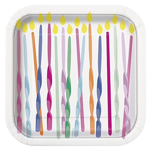 Pink Sprinkles Square 7&quot; Dessert Plates 