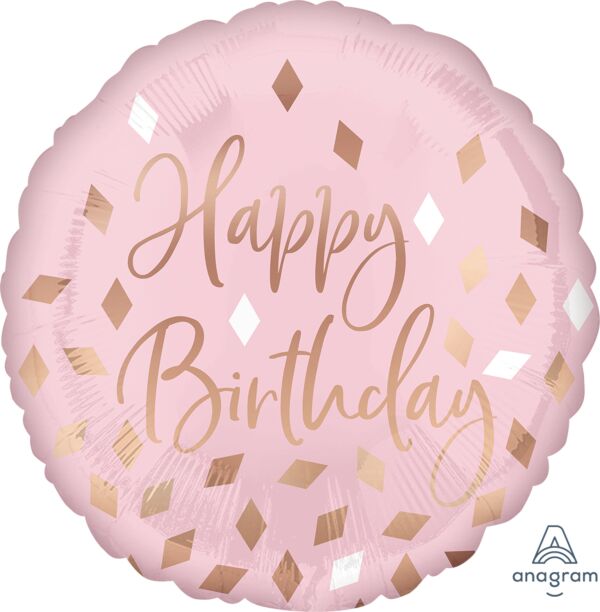 359 17&quot; Blush Birthday Foil Balloon