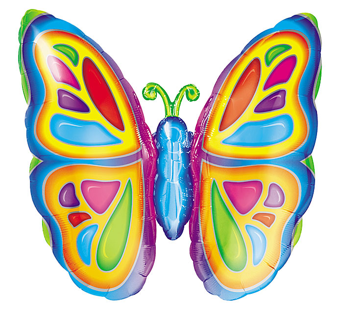 250A 25&quot; BRIGHT BUTTERFLY FOIL BALLOON