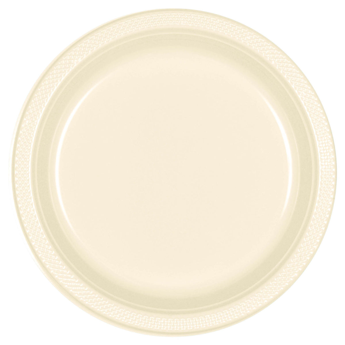 10&quot; Round Plastic Plates, Mid Ct. - Vanilla Creme