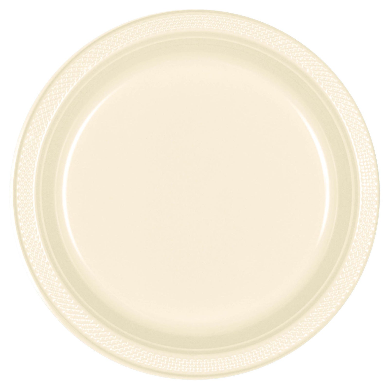 10" Round Plastic Plates, Mid Ct. - Vanilla Creme