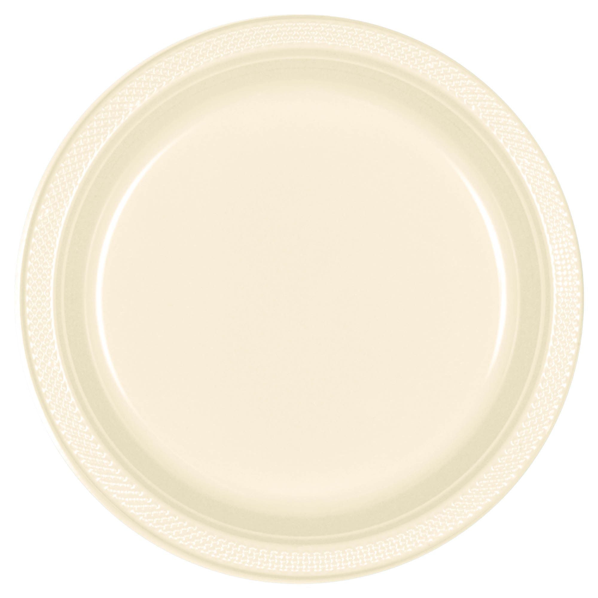 10" Round Plastic Plates, Mid Ct. - Vanilla Creme