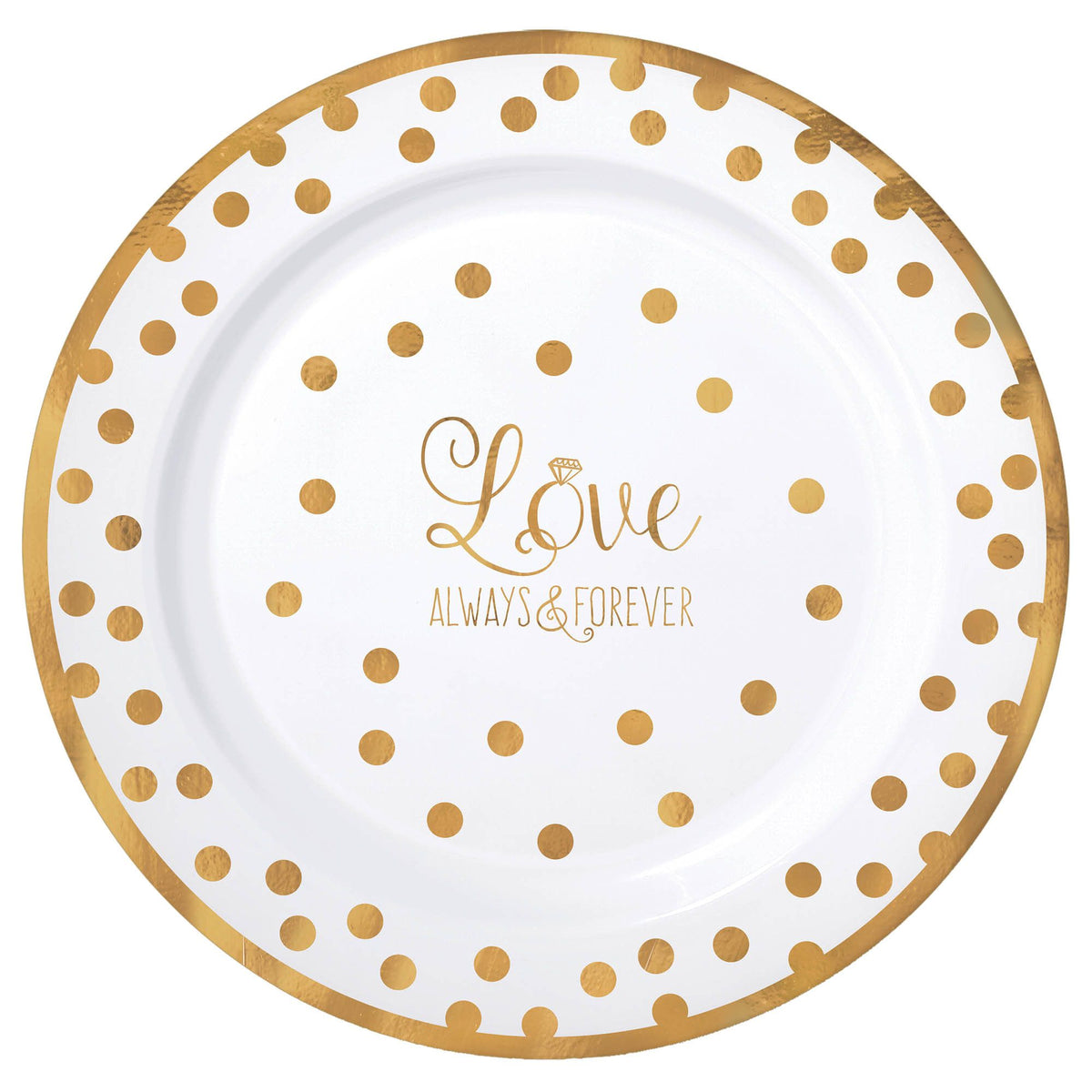 &quot;Love&quot; Round Premium Plastic Plates, 10 1/4&quot;