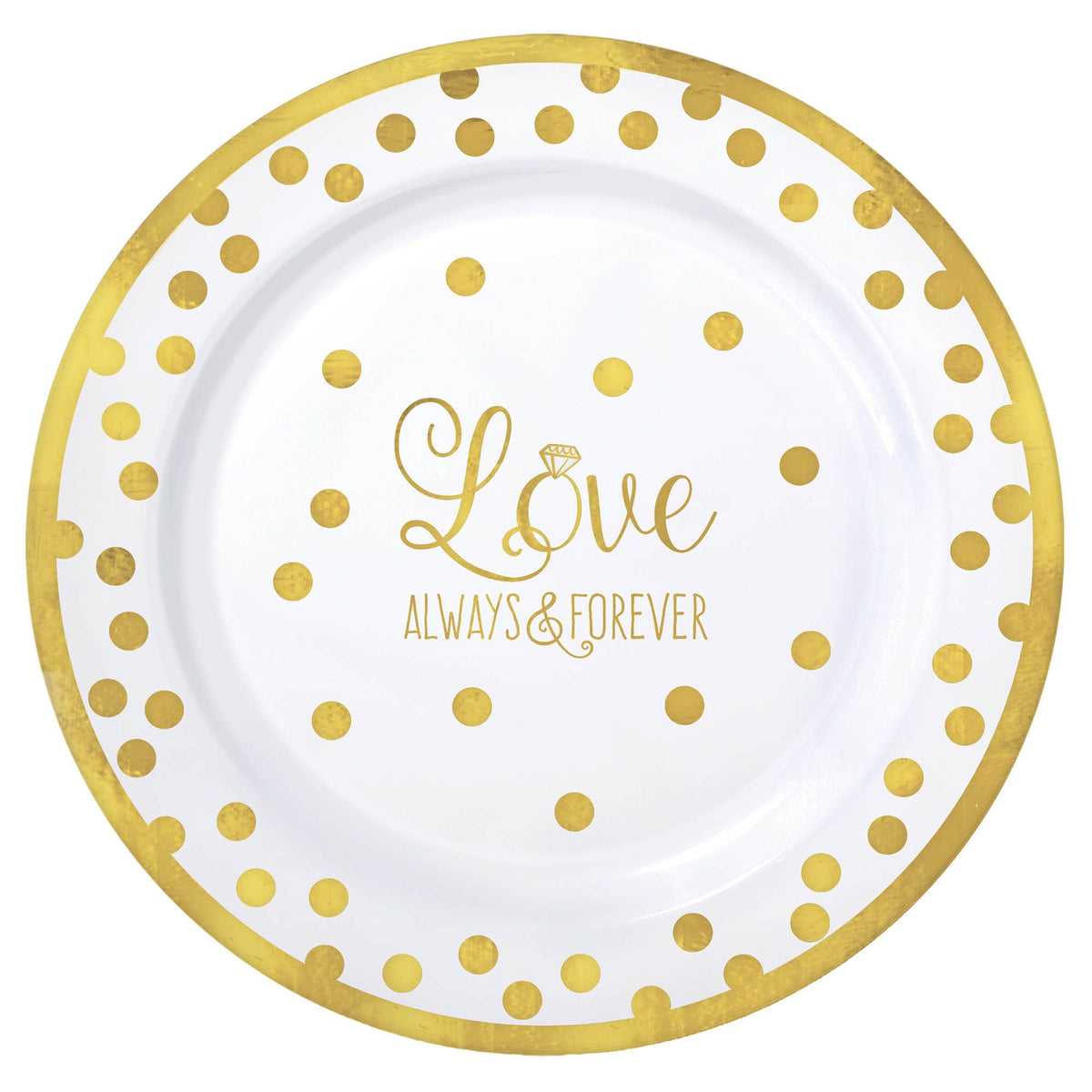 &quot;Love&quot; Round Premium Plastic Plates, 7 1/2&quot;