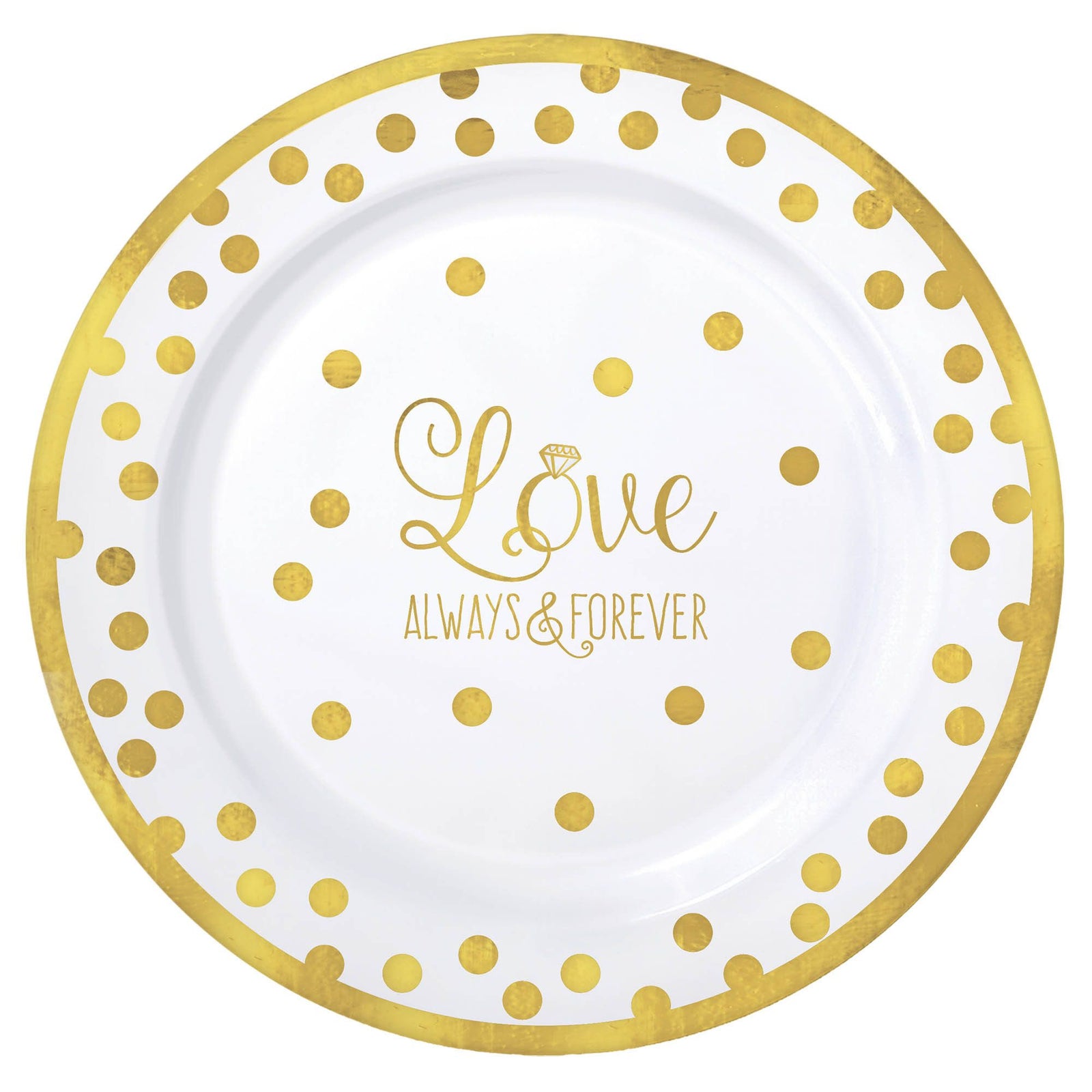 "Love" Round Premium Plastic Plates, 7 1/2"