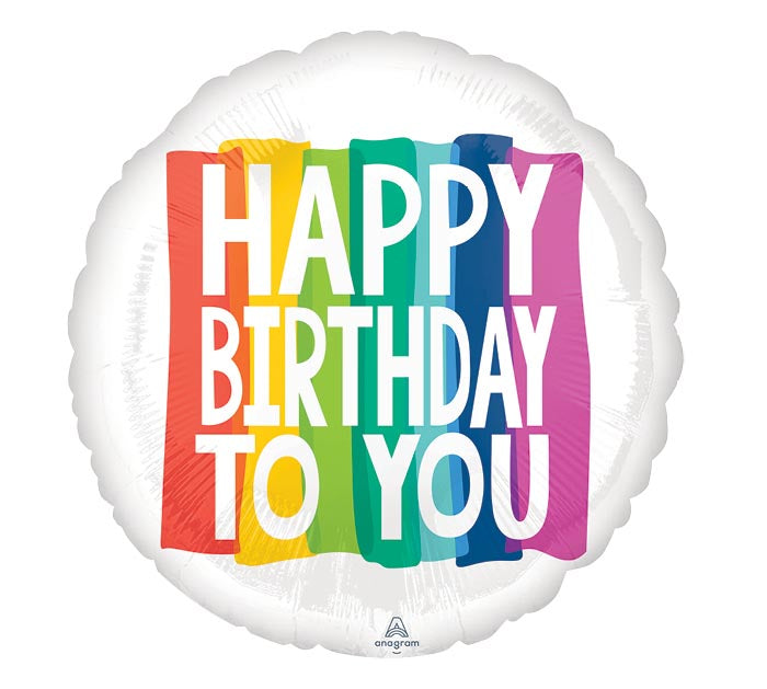 28&quot; BIRTHDAY RAINBOW WISHES JUMBO FOIL BALLOON