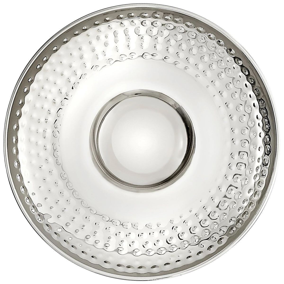 Round Stainless Steel Chip &amp; Dip Tray