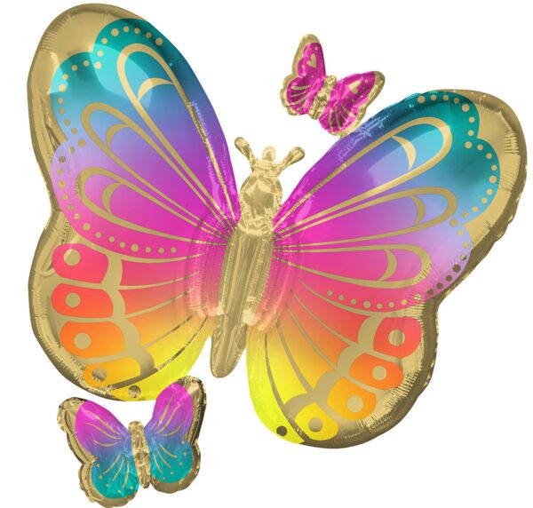 249 29&quot; COLORFUL BUTTERFLIES FOIL BALLOON