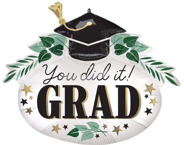 34&quot; Satin You Did It Ivy Grad Foil Balloon