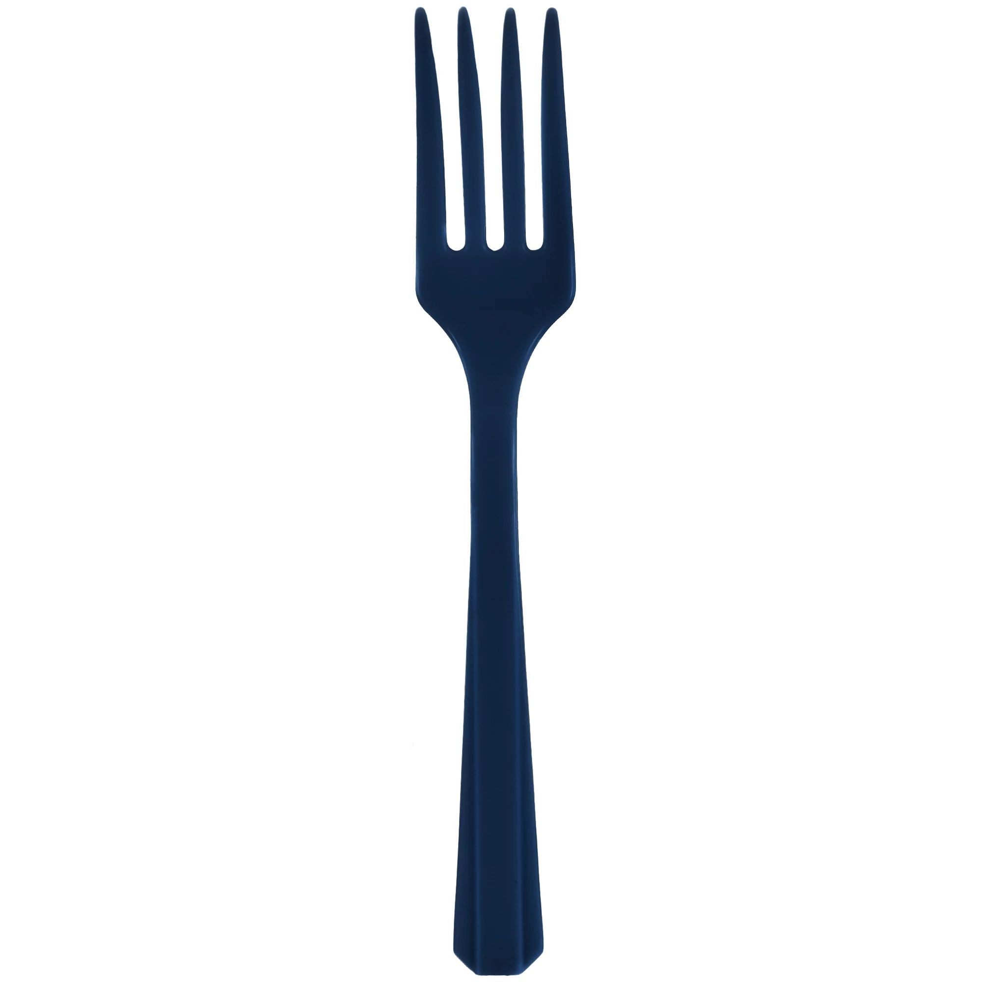 Value Reusable Plastic Forks, Mid Ct. - True Navy