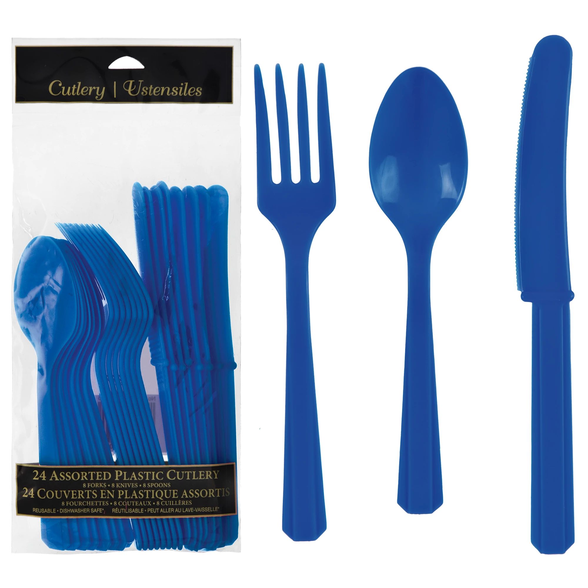 Value Reusable Assorted Cutlery, Low Ct. - Bright Royal Blue