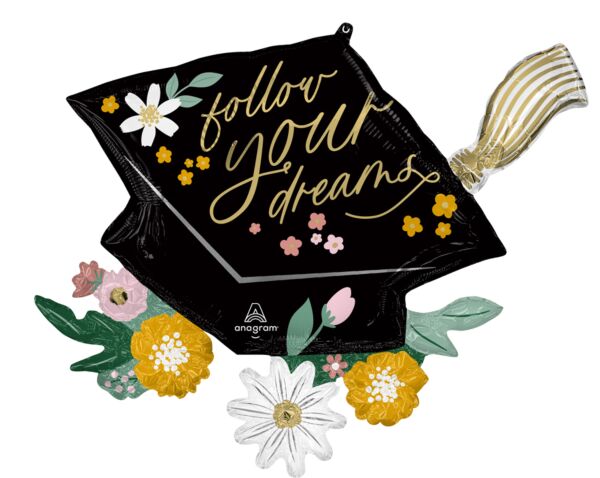 30" Follow Your Dreams Grad Cap Blooms