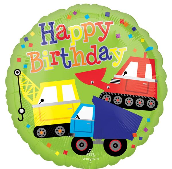 213 17&quot; Happy Birthday Trucks Foil Balloon