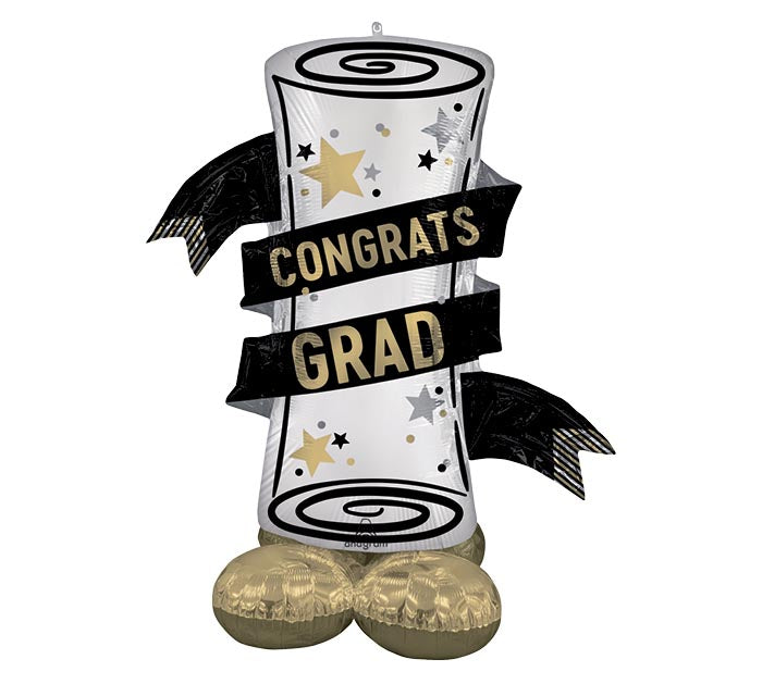 55" AIRLOONZ DIPLOMA CONGRATS GRAD SATIN BALLOON