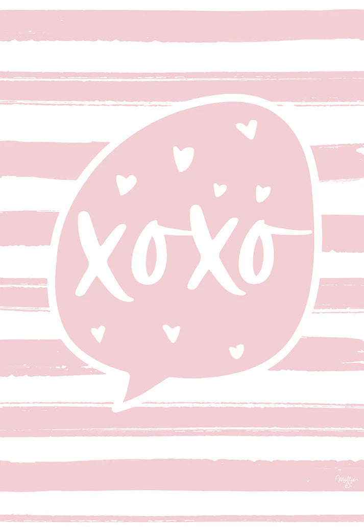 Valentine&#39;s Card - Pink Stripe XOXO Valentine&#39;s Day Card