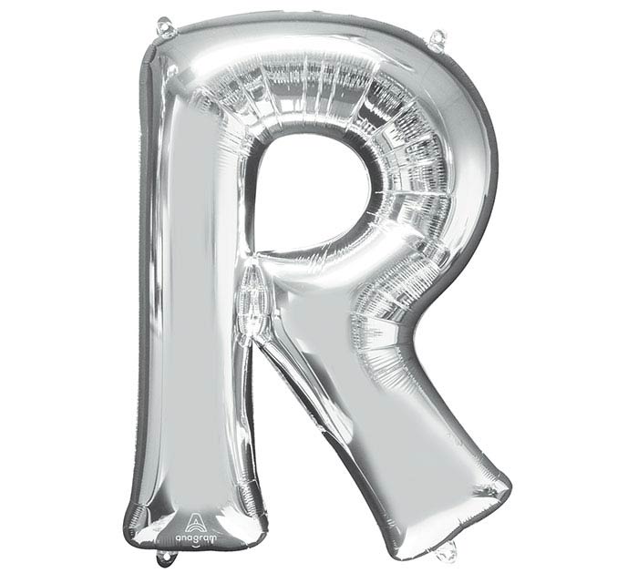 32&quot; PKG SHAPE LETTER R SILVER