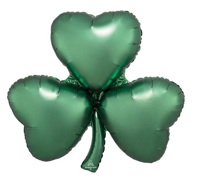 29&quot;PKG SATIN EMERALD SHAMROCK SHAPE