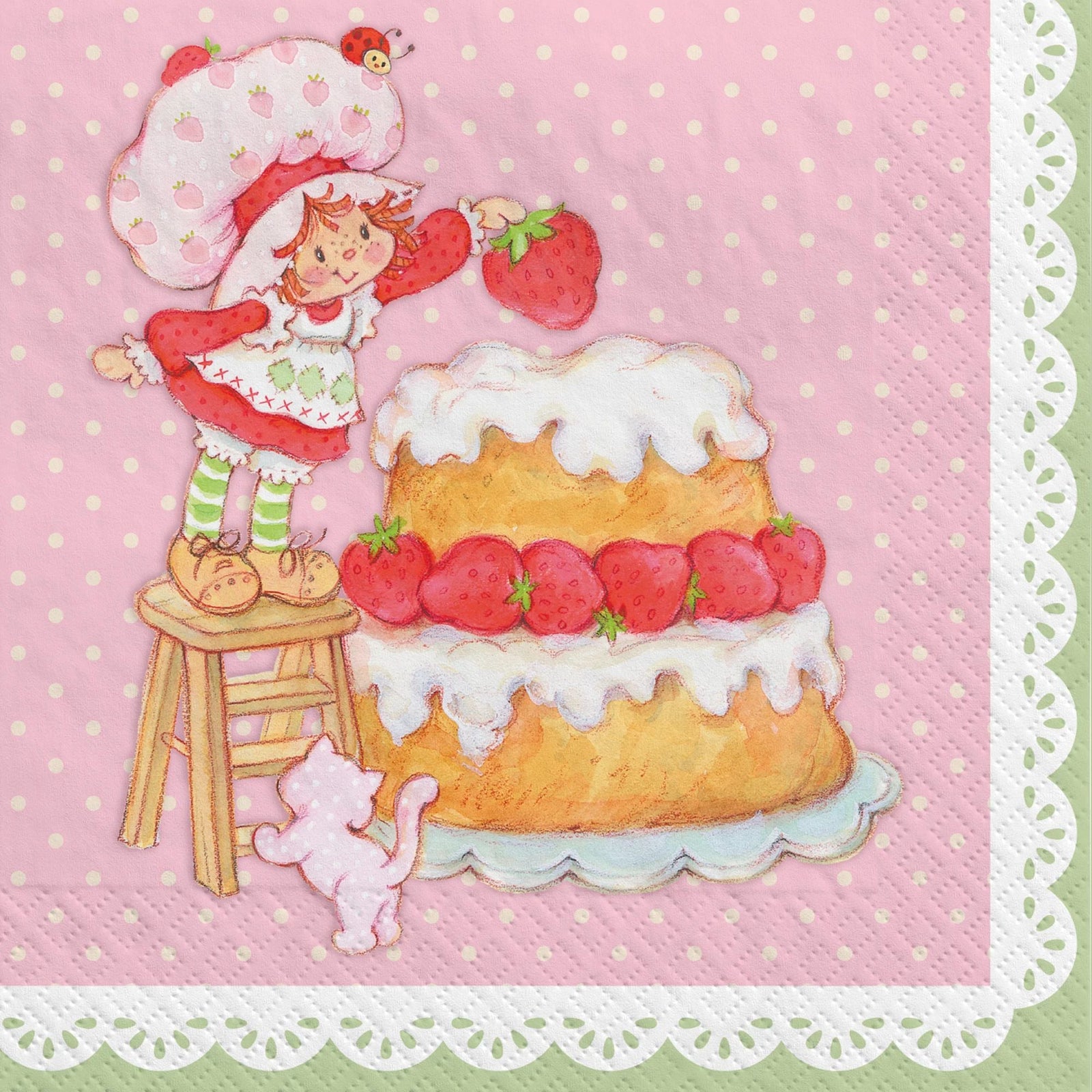 Strawberry Shortcake Beverage Napkins