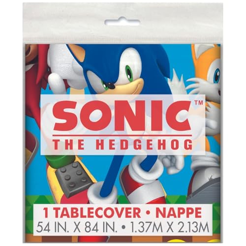 Sonic the Hedgehog Rectangular Plastic Table Cover  54&quot; x 84&quot; - Short Fold