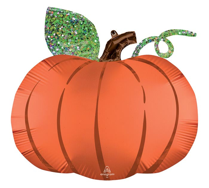 25&quot; SATIN INFUSED PUMPKIN SHAPED FOIL BALLOON