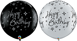 Birthday Sparkle Swirl A Round Assortment Latex Balloon 1ct, 30&quot; 