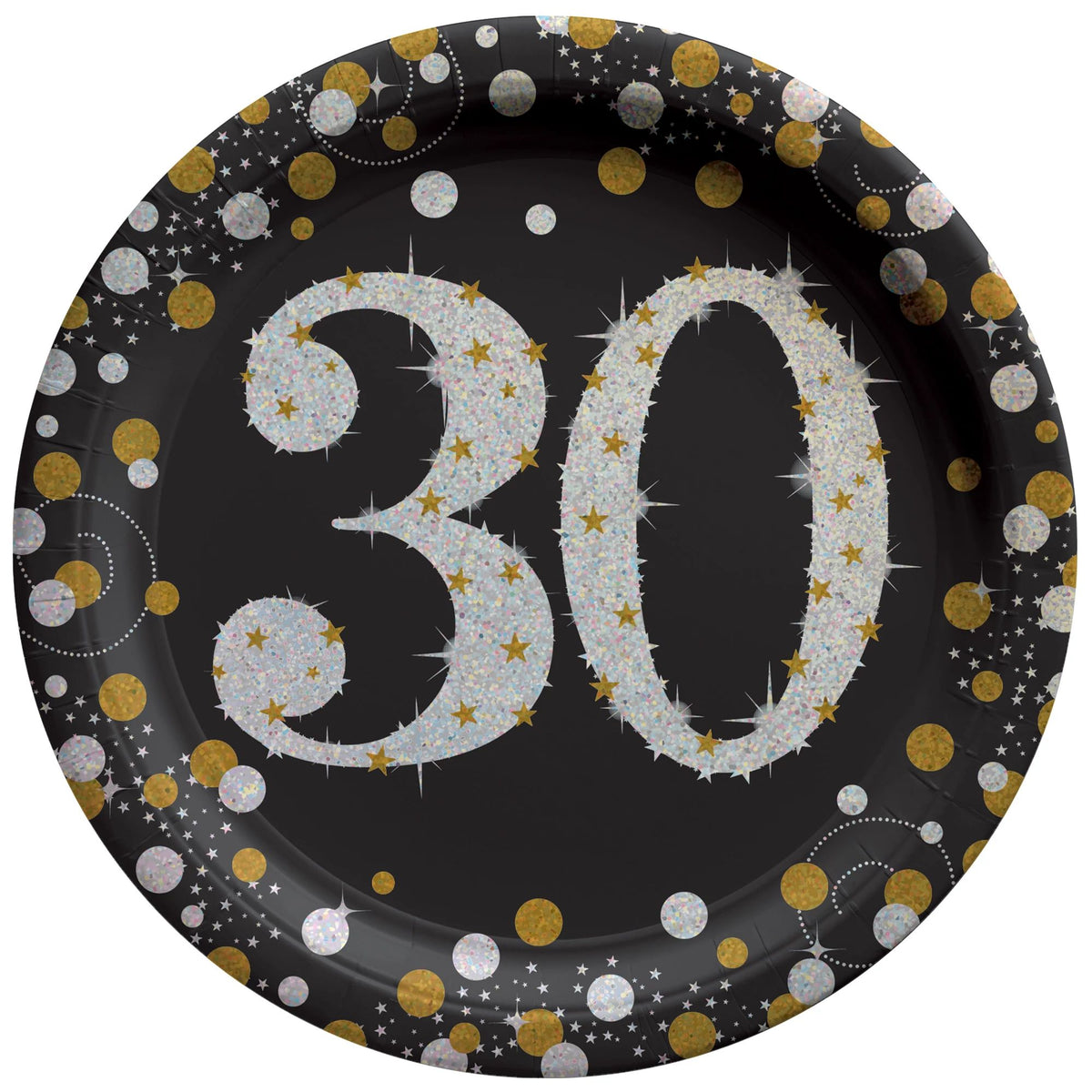 Sparkling Celebration 30 Round Plates, 7&quot; 8ct