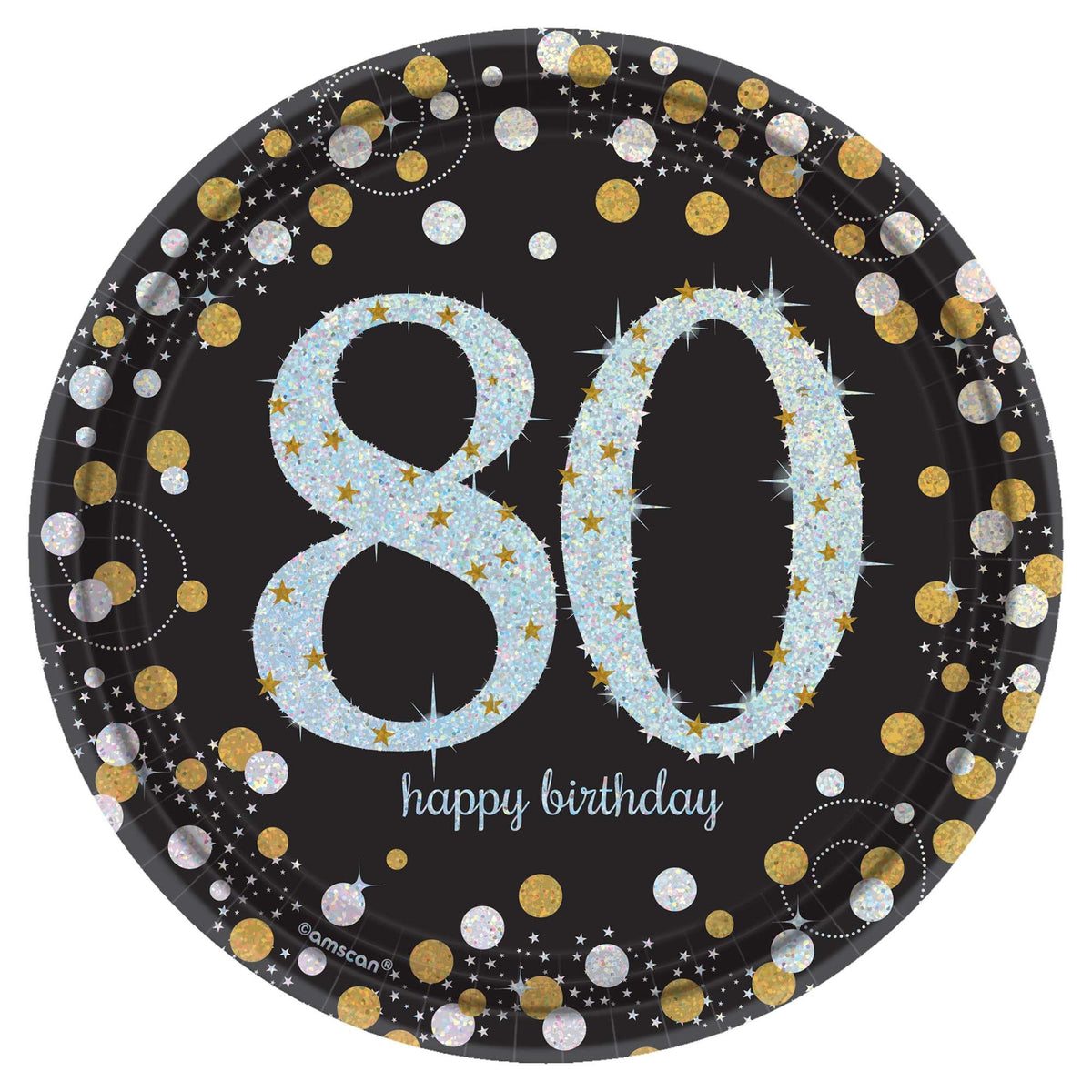 Sparkling Celebration 80 Round Prismatic Plates, 7&quot;