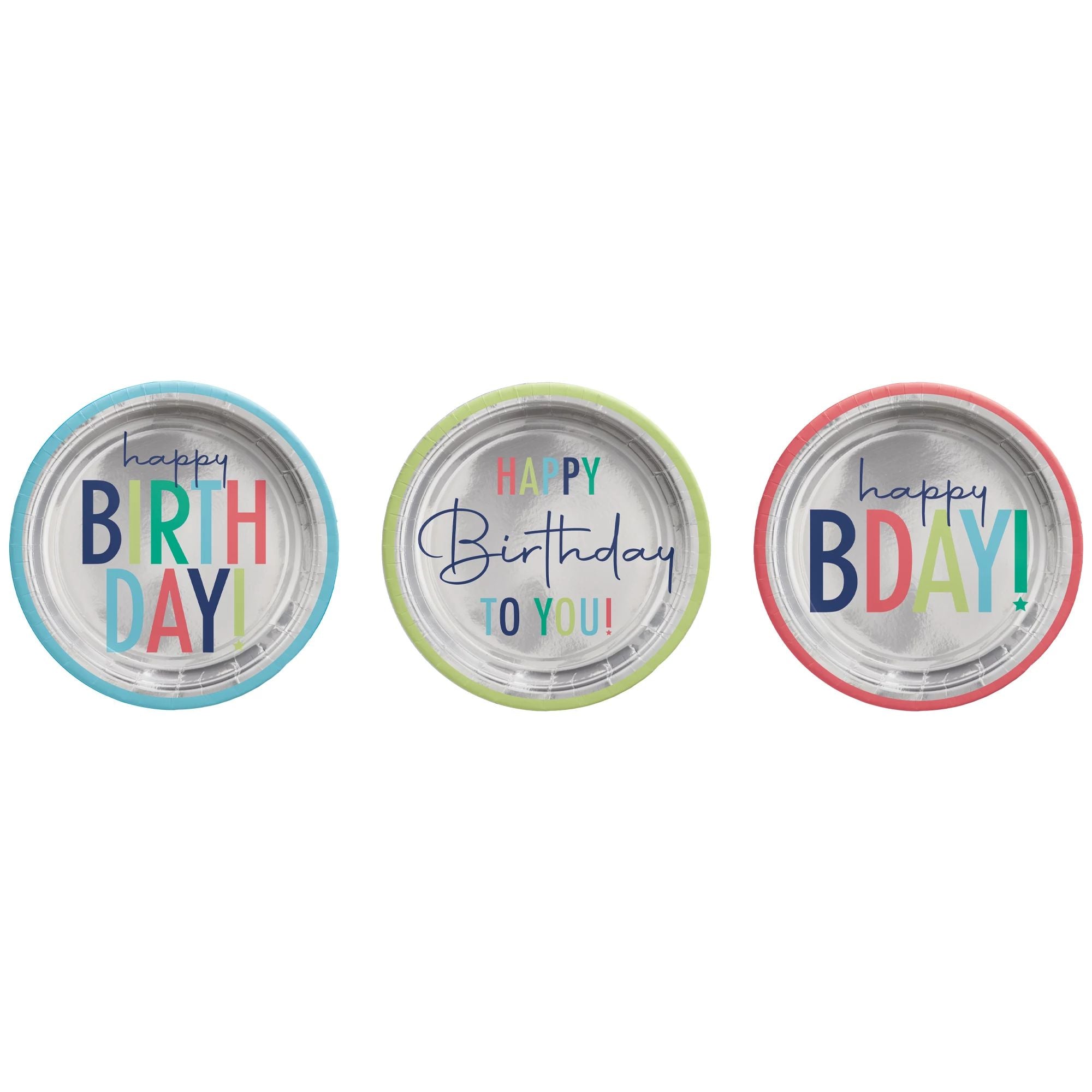 Modern Birthday 7" Plates - Happy Birthday Assortment