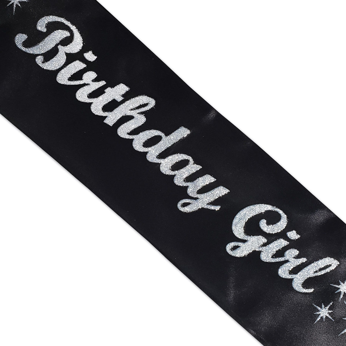 Glittered Birthday Girl Satin Sash