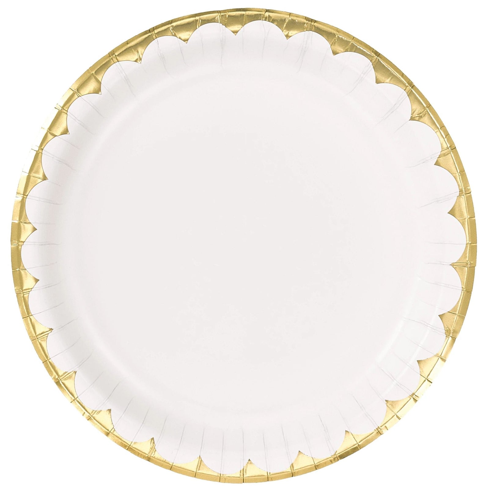 10" Metallic Paper Plate - White