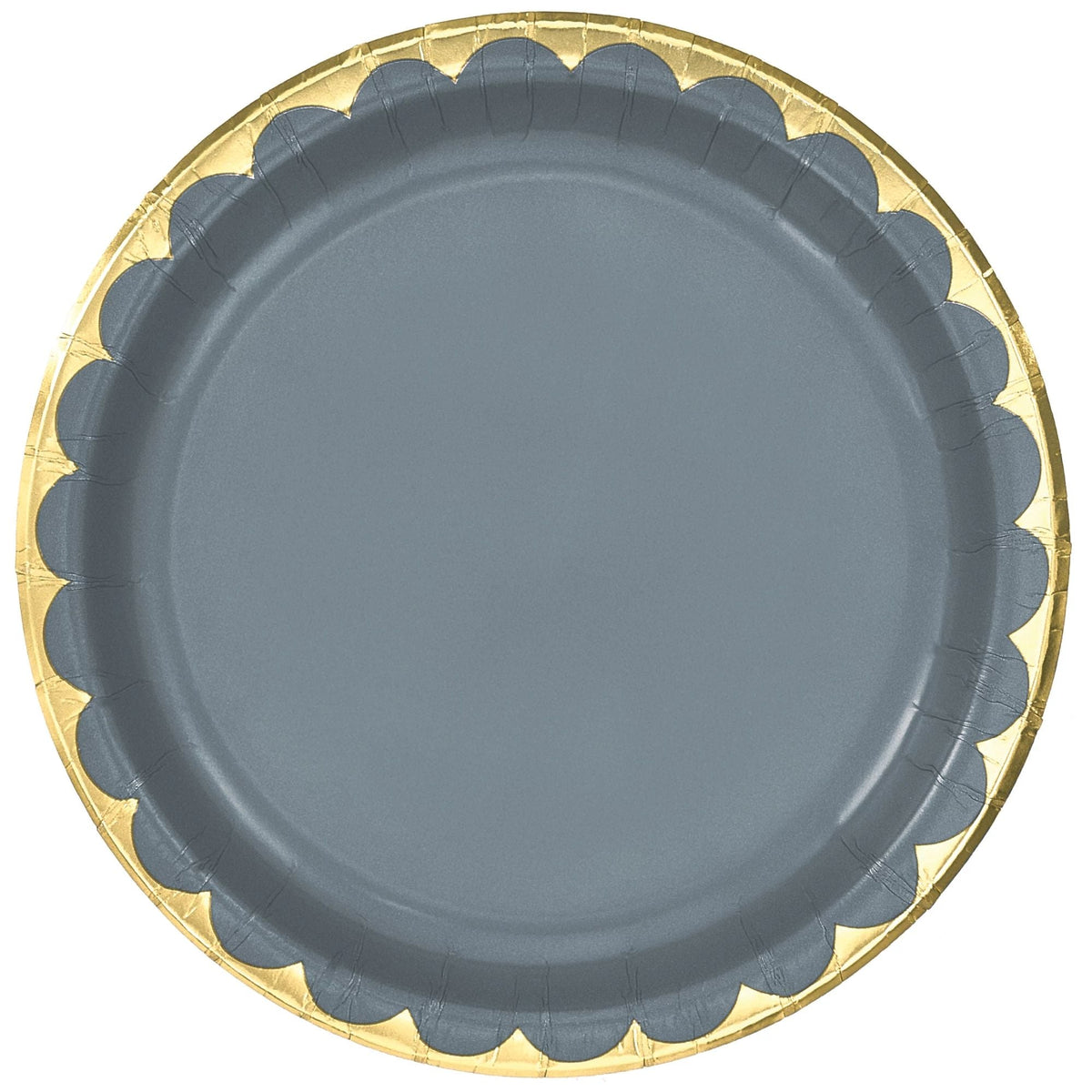 10&quot; Metallic Paper Plate - Dark Grey