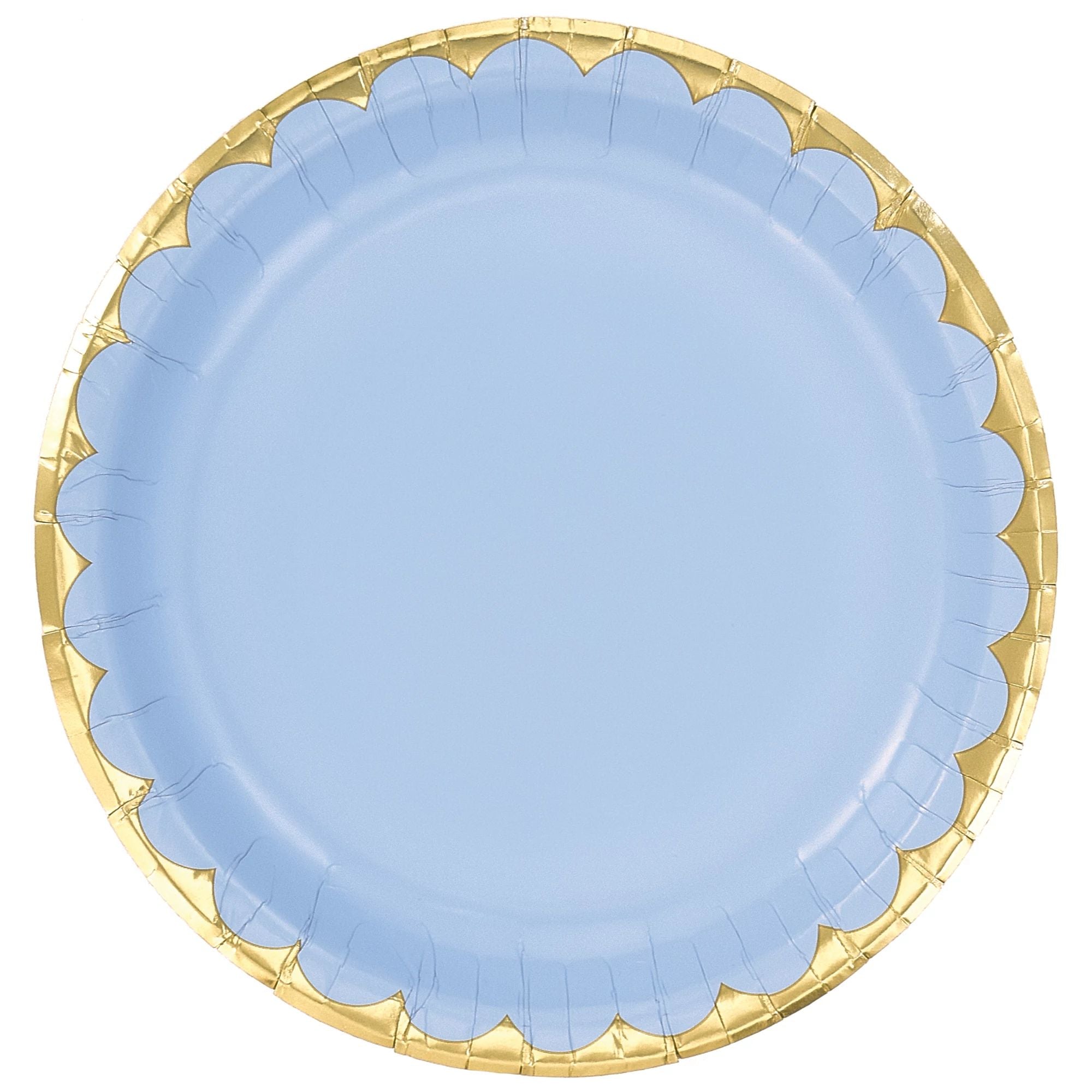 10" Metallic Paper Plate - Ice Blue