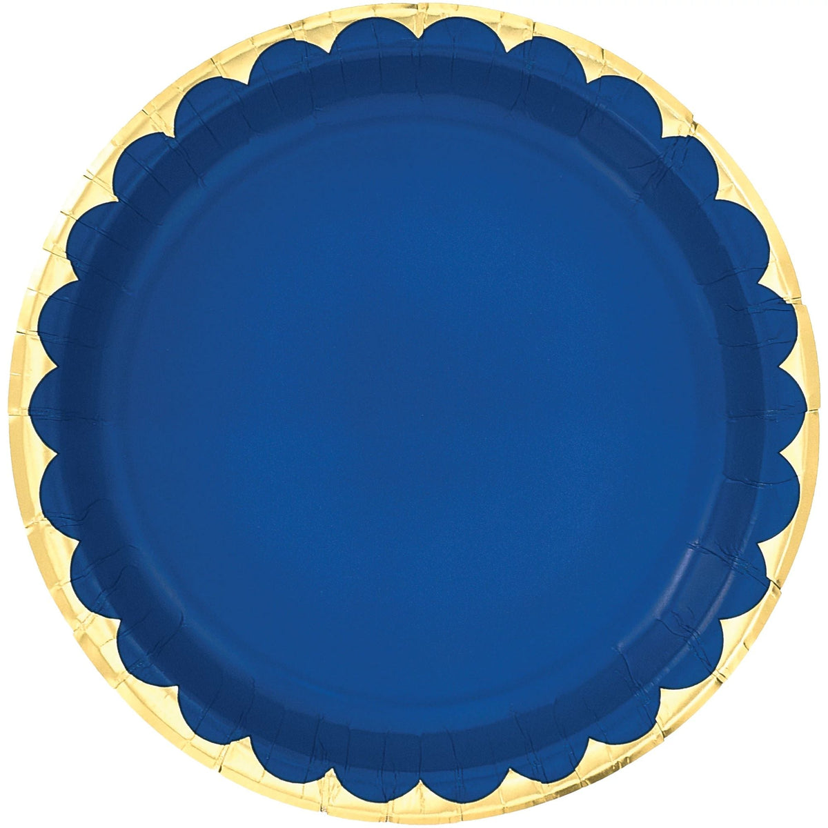 6 3/4&quot; Metallic Paper Plate - Bright Royal Blue