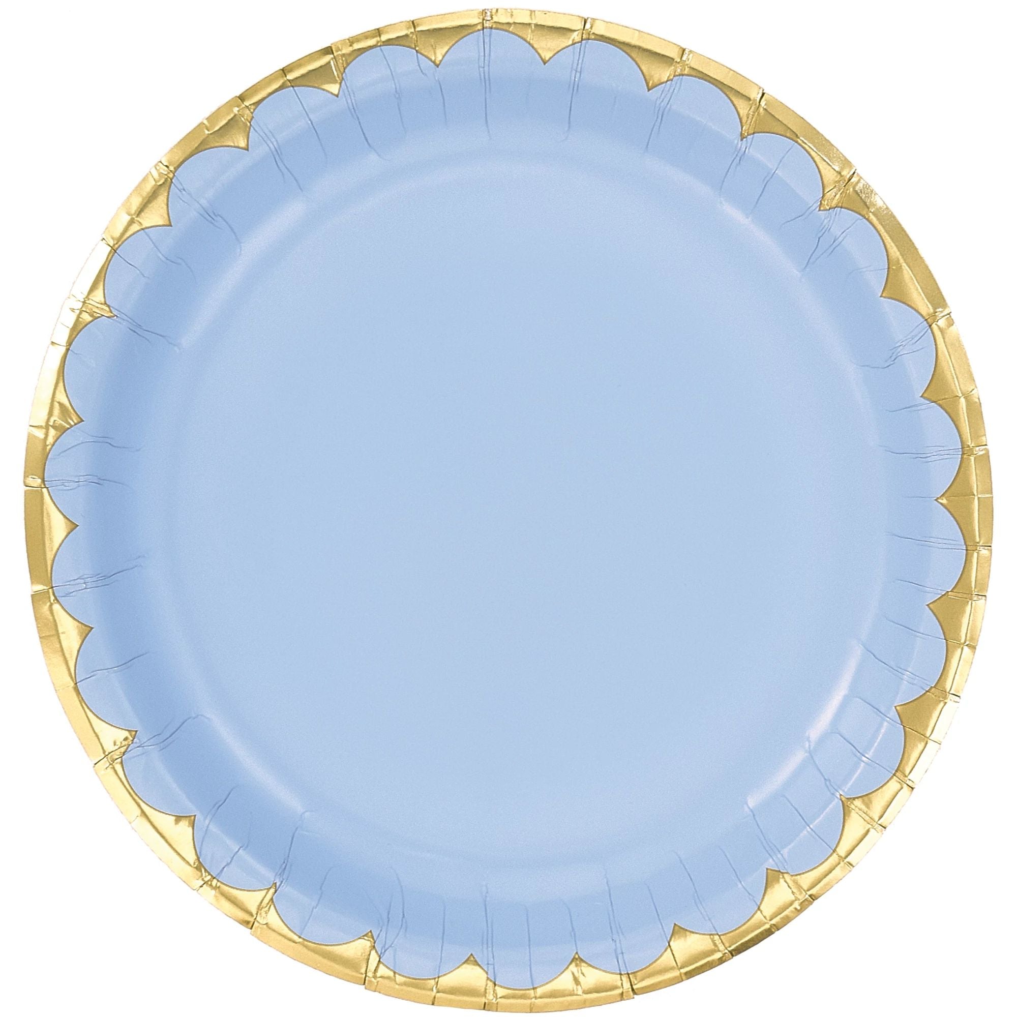 6 3/4" Metallic Paper Plate - Ice Blue