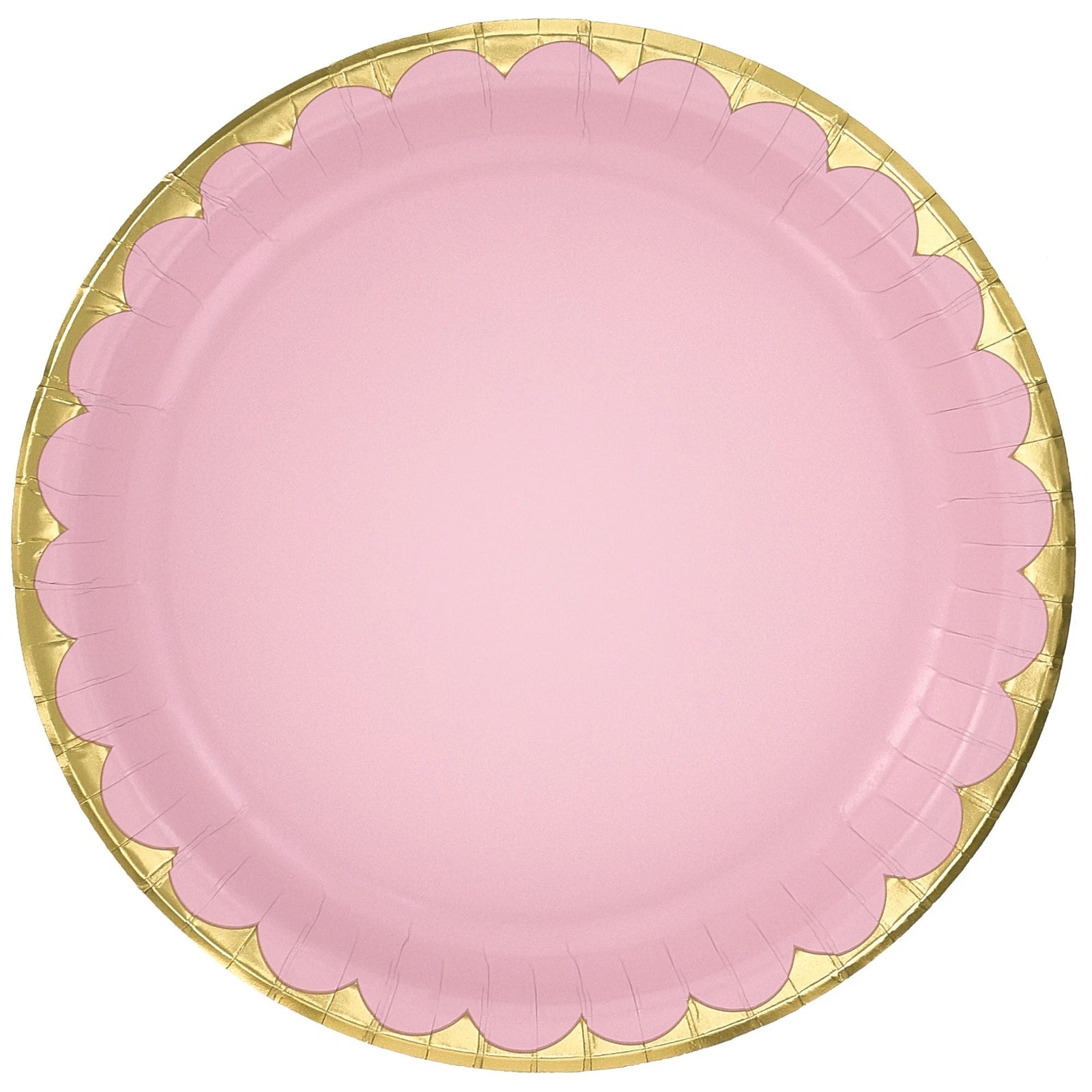 6 3/4" Metallic Paper Plate - Rose