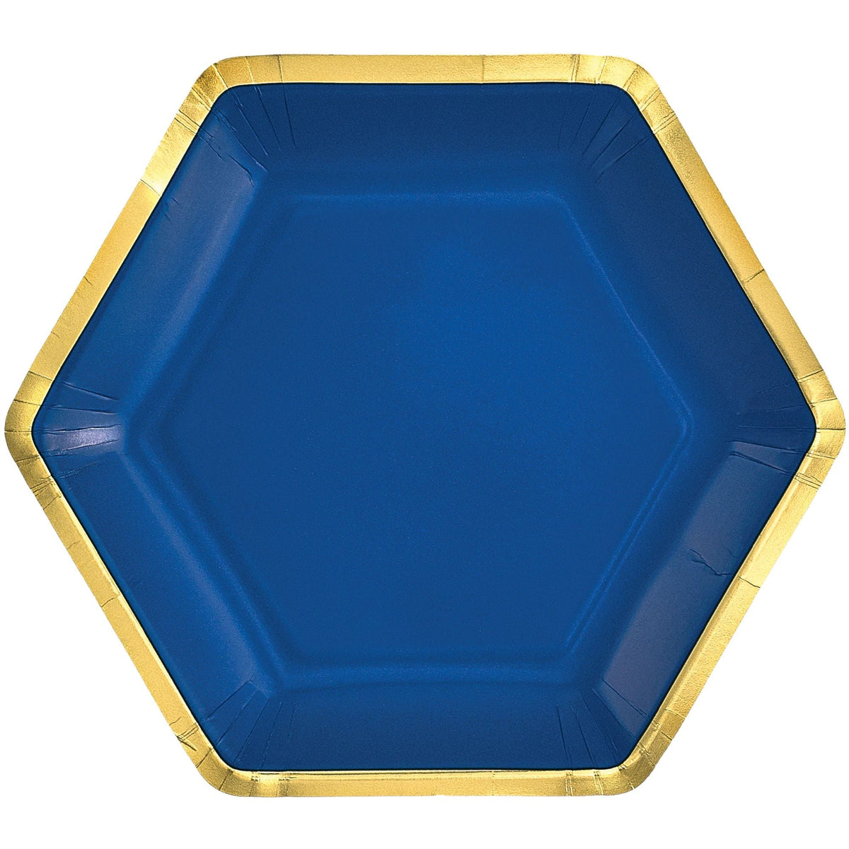 9&quot; Hex Metallic Paper Plate - Bright Royal Blue