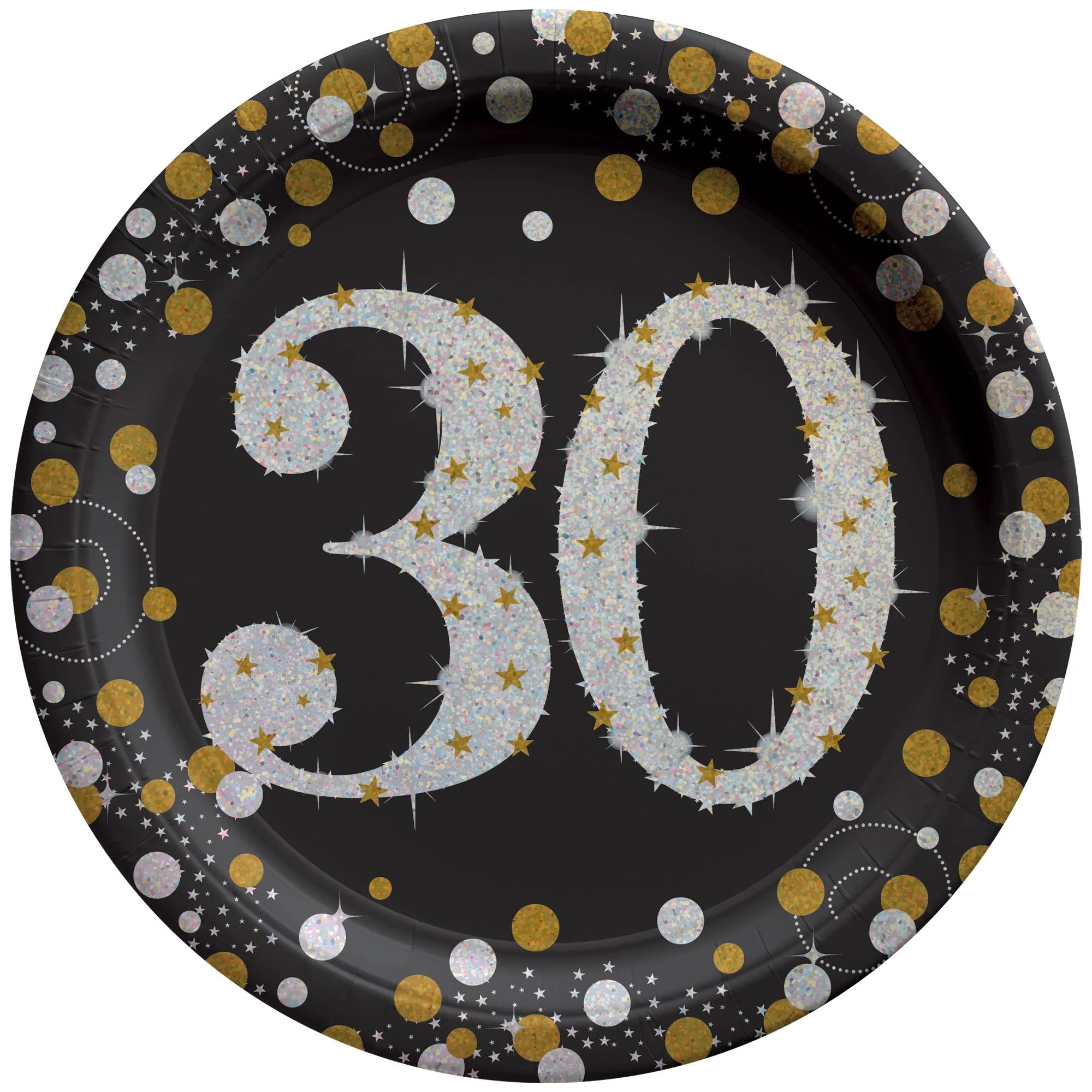 Sparkling Celebration 30 Round Plates, 9"