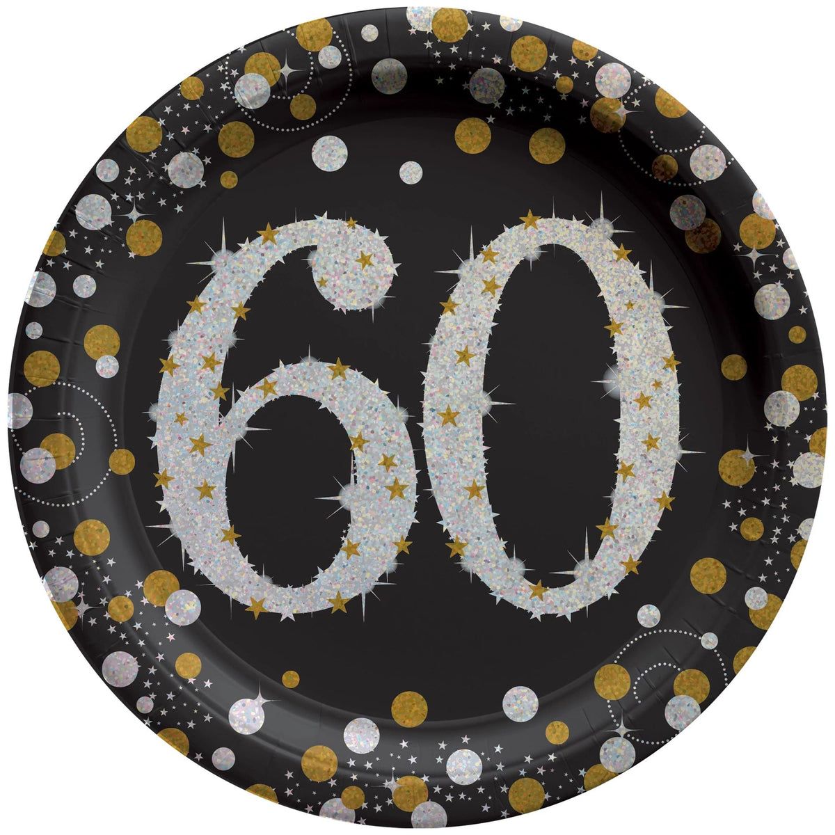 Sparkling Celebration 60 Round Plates, 9&quot;